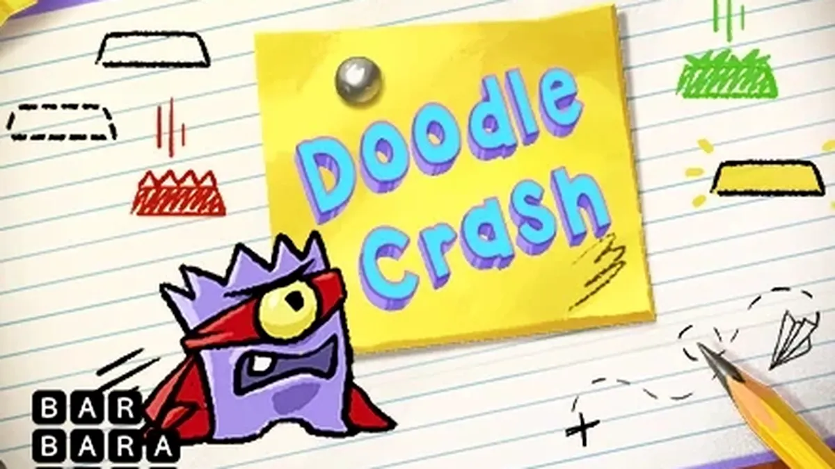 Interface dinâmica do jogo Doodle Crash